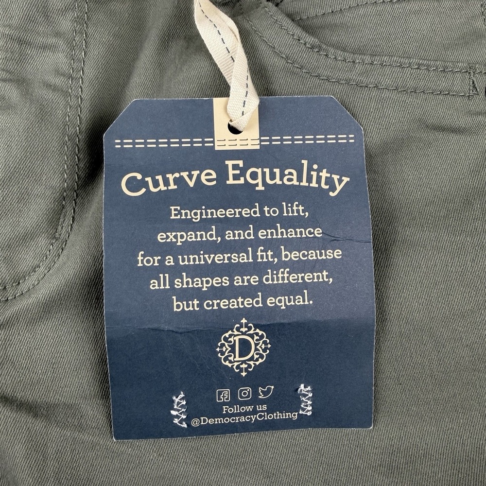 NWT-Democracy Ab Solution Ankle Skimmer Olive Green Pants Elastic Waist Size 4 - Picture 9 of 16